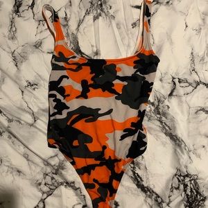 Fashion nova orange camo bodysuit